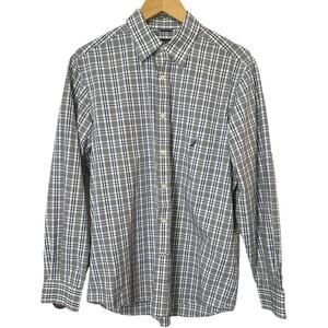 Men's Nautica Button Down | Black & White Pattern | SZ M | Wrinkle Resistant